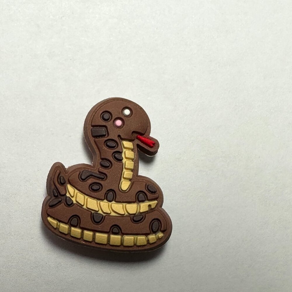 Colied Snake Croc Charm